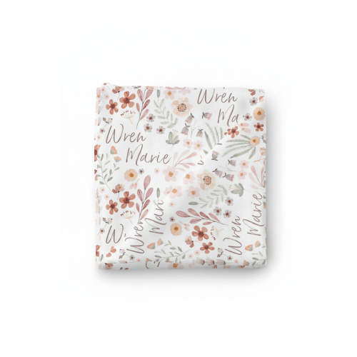 Wren's Wildflower Personalized Swaddle Blanket