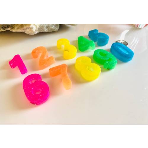 Set of 10 Matte Rainbow Number Magnets Home School-virtual Learning Fridge Letters sensory Numbers Counting-toddler Toys-resin Magnet - Etsy