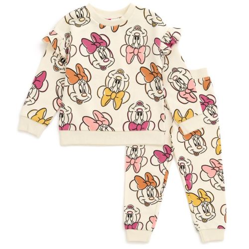Disney Daisy Duck Minnie Mouse Christmas Toddler Girls Fleece Sweatshirt And Jogger Pants Outfit Set Baby Pink 2t