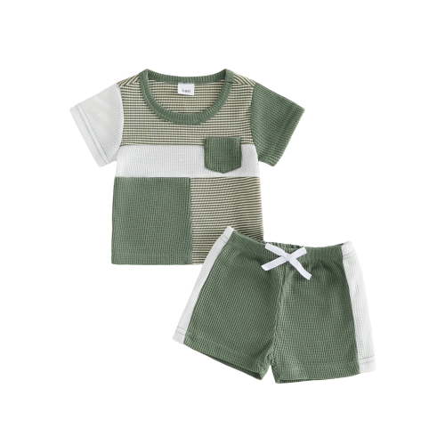 Loicainy Toddler Baby Boy Summer Clothes Set Contrast Color Outfits 6 9 12 18 24 Months 2T 3T 4T Crew Neck Short Sleeve Tops and Shorts