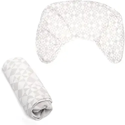 Boppy Nursing Pillow Cover, Beige Checkered Quilt, Single Cover, Easy-On Slipcover with Gentle 100% Organic Cotton Fabric for The Redesigned Nursing Pillow