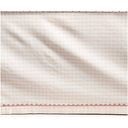 Pink Windowpane Plaid Organic Cotton Baby Crib Skirt