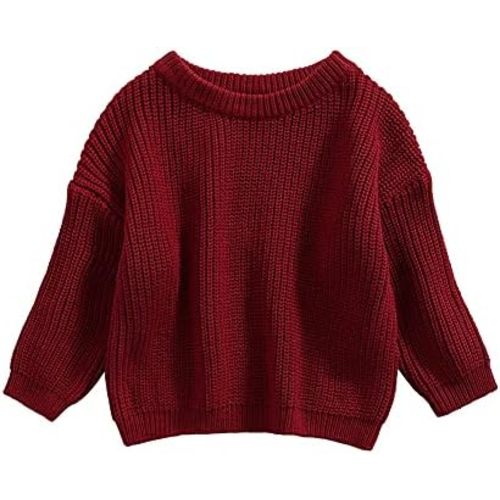 Baby Girl Boy Knit Sweater Blouse Pullover Sweatshirt Warm Crewneck Long Sleeve Tops for Infant Toddler