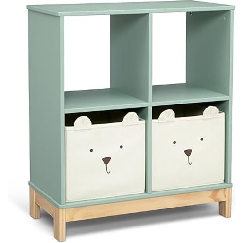 babyGap by Delta Children Brannan Bear Bookcase with Bins, Sage Green