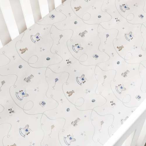 Little Toy Chest, Crib Sheet, Ivory