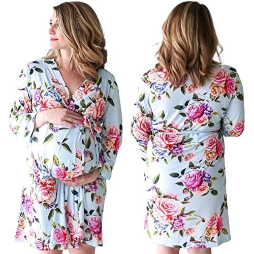 Posh Peanut Maternity Robe for Hospital Delivery - Soft Viscose from Bamboo Postpartum Robe for Women Nursing & Lounging