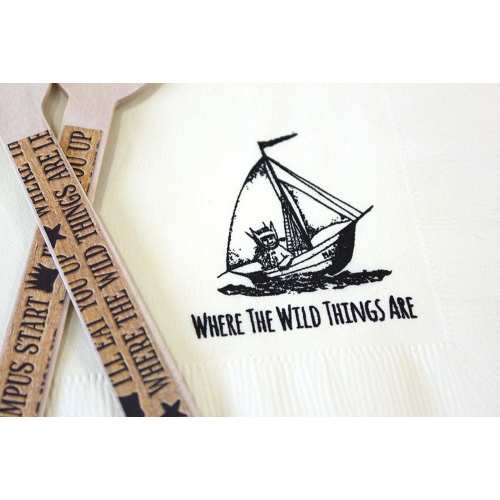 wild things Napkins - Set of 25 - 3 ply, 1/4 fold Luncheon napkins, wild rumpus, wild one