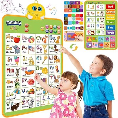 Electronic Alphabet Wall Chart, Kids Montessori Toy for Toddler 2-4 - Green