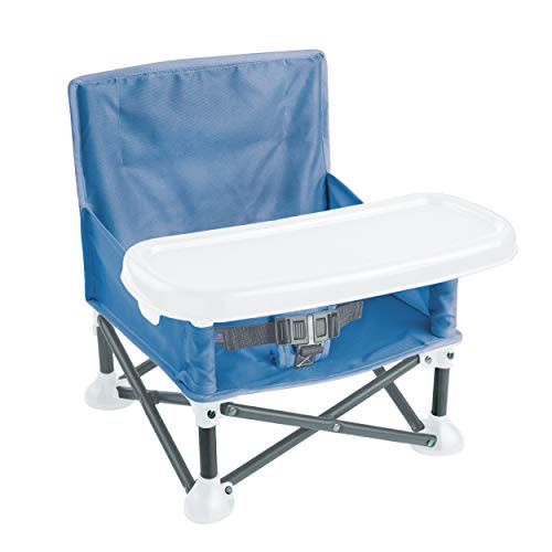 Summer Infant Pop ‘n Sit Portable Booster Chair, Dusty Blue - Booster Seat for Indoor/Outdoor Use - Fast, Easy and Compact Fold