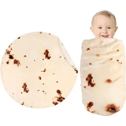 SeaRoomy Baby Burrito Blanket, Baby Swaddle Tortilla Blanket, Soft Round Burrito Tortilla Blankets for Newborn Boys & Girls - Novelty Funny Gifts for Babys Shower & Birthday