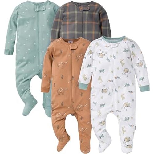 Gerber Baby Boys' 4 Pack Sleep 'N Play Footie