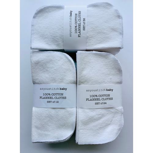 Handmade. Cloth Baby Wipes. 8x8 cotton flannel. Eco friendly reusable.