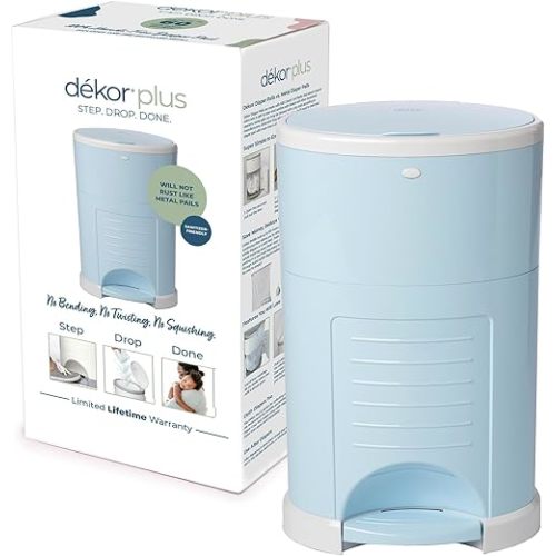 Diaper Dekor Plus Hands-Free Diaper Pail | Gray | Easiest to Use | Just Step – Drop – Done | Doesn’t Absorb Odors | 20 Second Bag Change | Most Economical Refill System |Great for Cloth Diapers