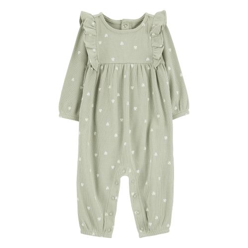 Baby Heart Thermal Long-Sleeve Jumpsuit - Green - Carter's | Carter's