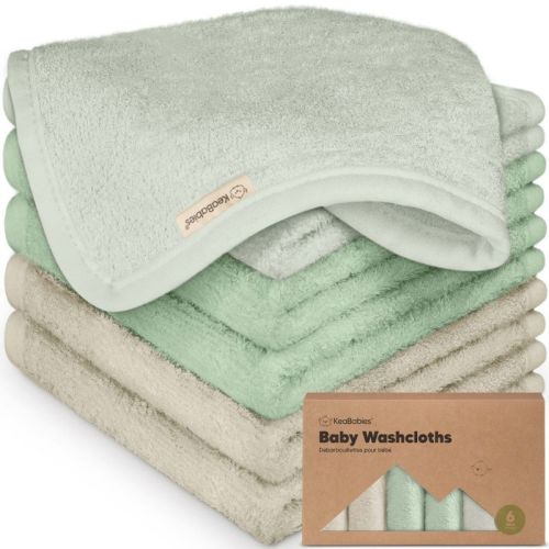 6pk Deluxe Baby Washcloths, Organic And Soft Baby Wash Cloth, Baby Bath Towel, Face Cloths (toast)