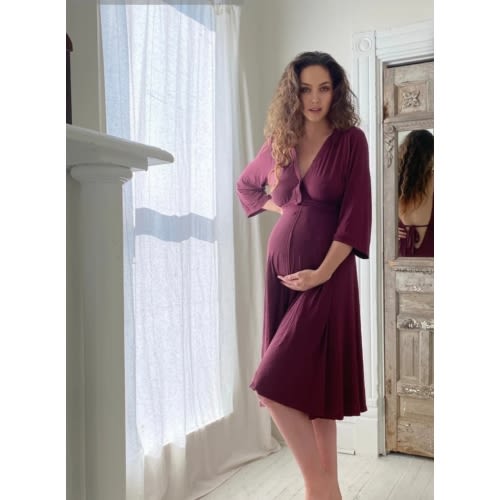 Lila Labor Gown in Plum