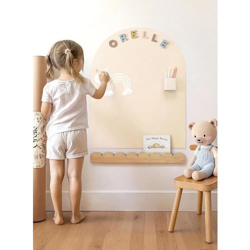 Orelle MagicWall | Magnetic Wall Decal Arch | Peel and Stick Magnetic Chalkboard for Wall | Kids Wall Decals | Playroom Essentials | Includes Chalk & Holder | Midi | 20 x 26 | Cream