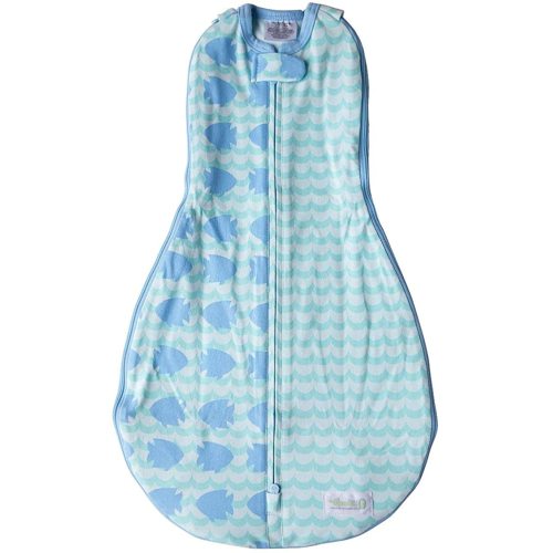 Woombie Grow with Me Baby Swaddle, Convertible Swaddle Fits 0-9 Months, Expands to Wearable Blanket for up to 18 Months, Fishy