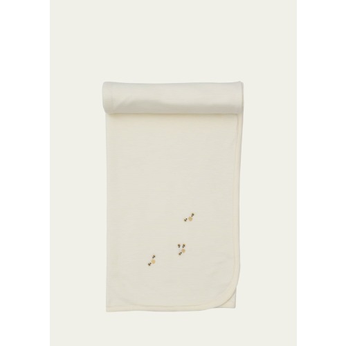 SCE Bee Hive Embroidered Striped Blanket