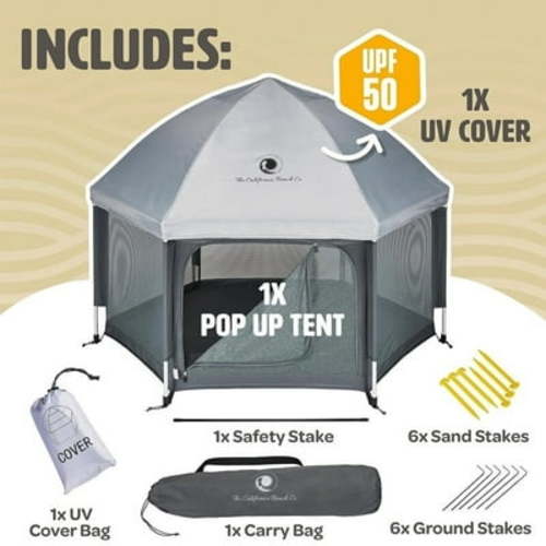 Pop 'N Go Playpen for Toddler's, Kids & Pet's Canopy & Travel Bag, Anchors,Grey