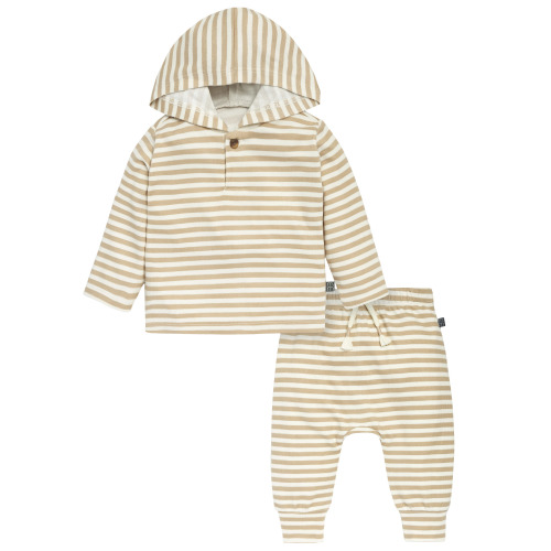 Modern Moments by Gerber Baby Boy Hooded Hacci Top and Pant Set, Sizes 0/3 Months - 24 Months