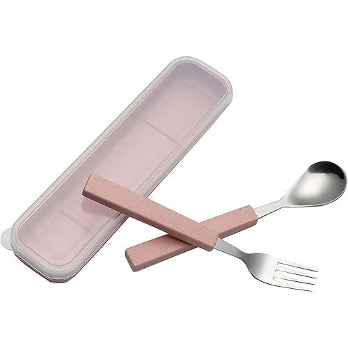 2-Piece Children Flatware Set with Travel Case (Pink)