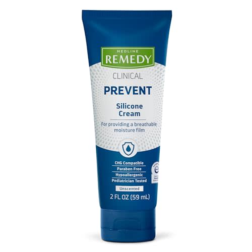 Medline Remedy Clinical Silicone Cream (2 oz), Unscented, Chapped, Sensitive Skin, Breathable, Incontinence Care, Soothing, Breathable Film, Moisturizing, Nourishing