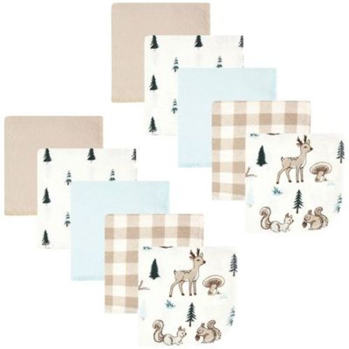 Hudson Baby Infant Boy Flannel Washcloths, Boy Woodland Pals 10pk, One Size