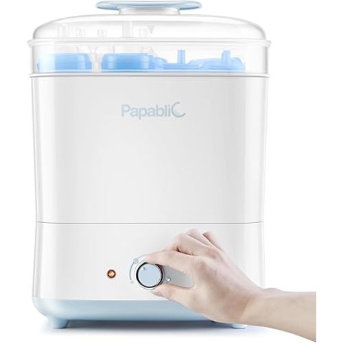Papablic Baby Bottle Sterilizer and Dryer, Electric Steam Sanitizer for Baby Bottles & Essentials, Large Capacity Holds 11 Bottles