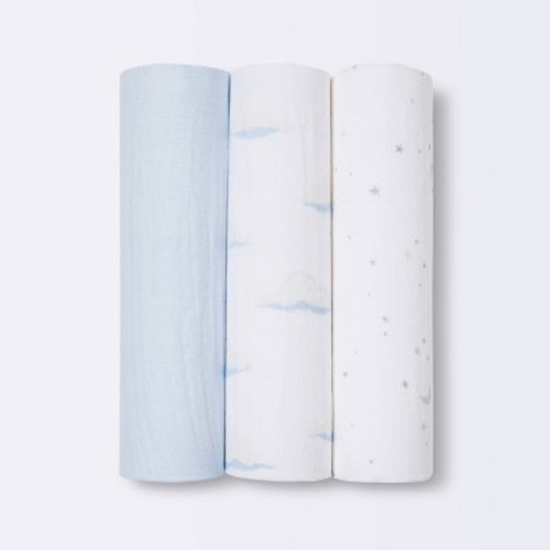 Muslin Swaddle Blankets 3pk - Cloud Island™ Clouds