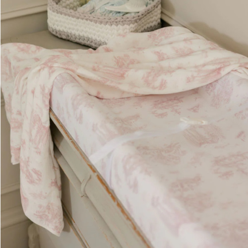 Spring Toile Pink Contour Change Pad | The Gilded Bird – The Gilded Bird US