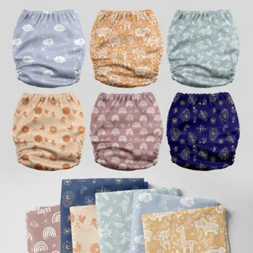 POCKET DIAPER 3.0 WITH INSERTS - 6 PACK(Cabin Vibes)