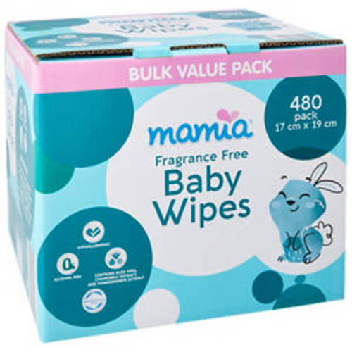 Baby Wipes Fragrance Free 480 Pack