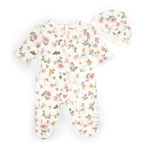 Little Me Baby Girls Preemie-9 Months Floral Leaf Footie