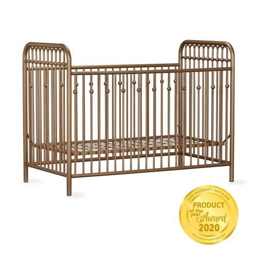 Little Seeds Monarch Hill Ivy Metal Baby Crib, Gold
