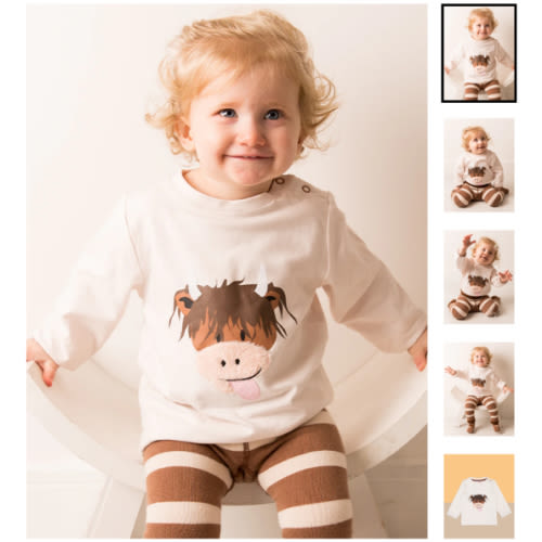Neutral Highland Cow Top