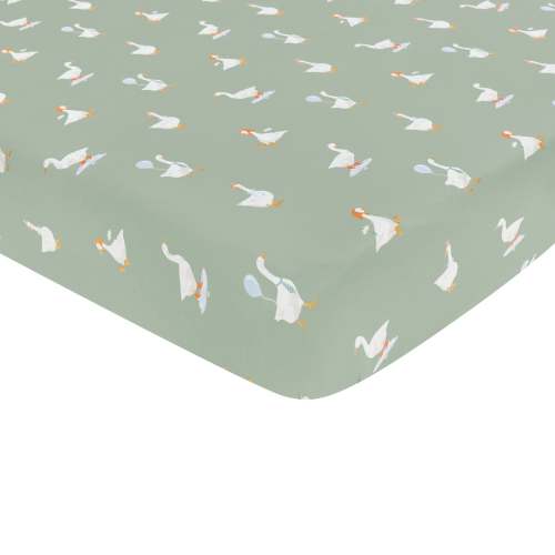 Mini Crib Sheet in Silly Goose
