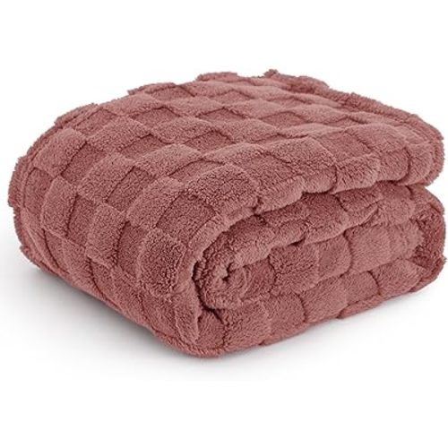 Bedsure GentleSoft Dusty Pink Throw Blanket for Couch - Super Soft Cozy Blankets Gifts for Women Men Girls, Cute Small Fleece Throws for Bedroom Home Decor, 50x70 Inches