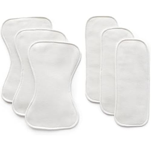 Esembly Ultra Absorbent Overnight Hemp Cloth Diaper Booster Inserts with Stay-Dry Fleece – Reusable Nighttime Doublers for Heavy Wetters – Size 1, 3 Sets (3 Contours and 3 Boosters)