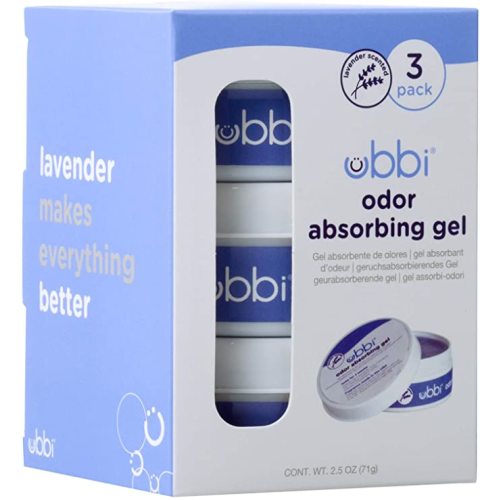 Ubbi Lavender Scented Odor Absorbing Gel Value Pack, Diaper Pail Odor Control Gel Packs, Baby Nursery Essentials, 3 Count