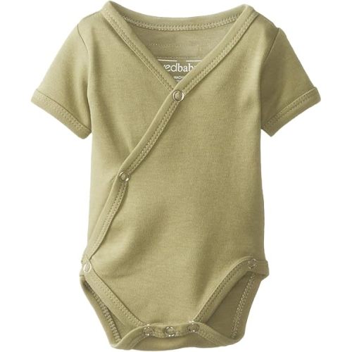 NEWBORN Unisex-Baby Newborn Organic Short-Sleeve Kimono Bodysuit