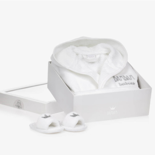 Bam Bam - White Bathrobe Baby Gift Set | Childrensalon