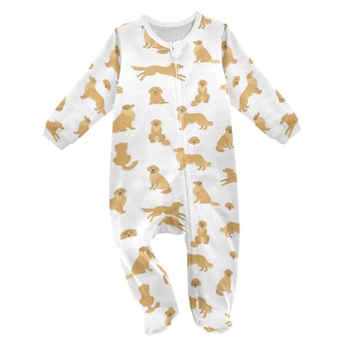vvfelixl Exercises Doberman Dog Baby Sleepers For Girl Boys Newborn Baby Play One-Piece Footies For 0-24 Months White