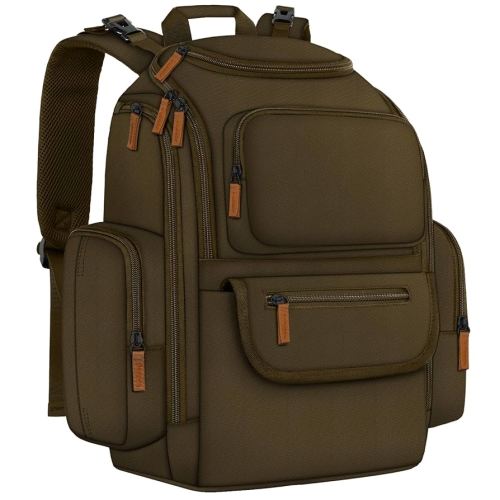 Mancro Diaper Bag Backpack, Large Multifunction Baby Backpack for Travel with Stroller Strap and 2 Insulated Pockets, Diaper Baby Bag for Mom, Dark Green