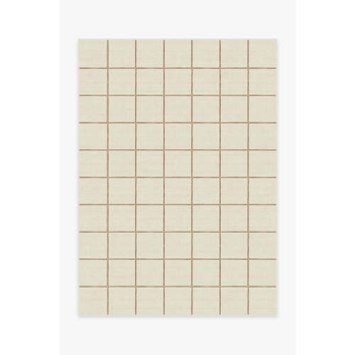 Vista Grid Ivory & Rust Rug | Ruggable 5x7