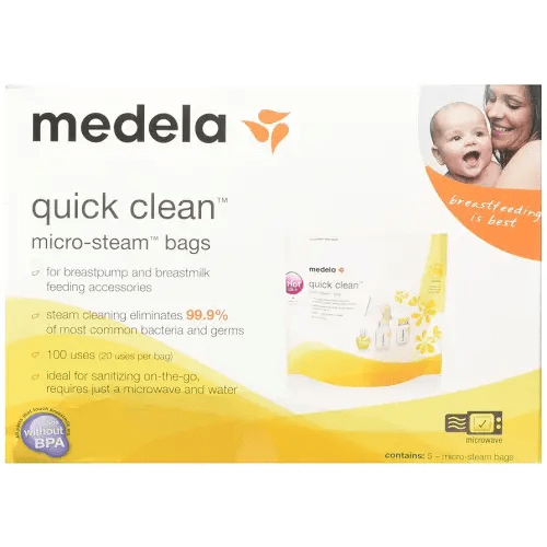 Medela Quick Clean Micro-Steam Bags, 2 Packs of 5 bags