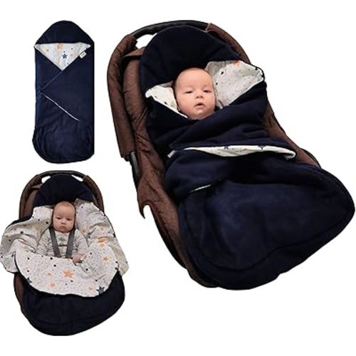 Car seat Blankets for Babies - Baby Car Seat Cover Winter - Carseat Swaddle Blanket - Stroller Bunting Bag for Infants -Universal Fit for Baby Car Seat (Brown)