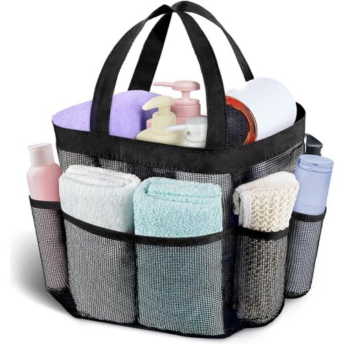 Attmu Mesh Shower Caddy Portable, Quick Dry Hanging Shower Tote Bag for College Dorm Room Essentials, Large Capacity Shower Caddy Dorm for Bathroom Gym Swimming