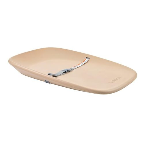 Nattou Softy Changing Pad - Wipeable Baby Changing Mat- Durable, Water-Resistant, Cocoon Shape with Honeycomb Bottom Grips BPA-Free, Assimilates Room Temperature - Beige