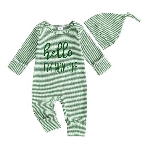 MERSARIPHY Newborn Baby Boy Girl Clothes Hi I'm New Here Coming Home From Hospital Outfits Gender Neutral One Piece Romper
